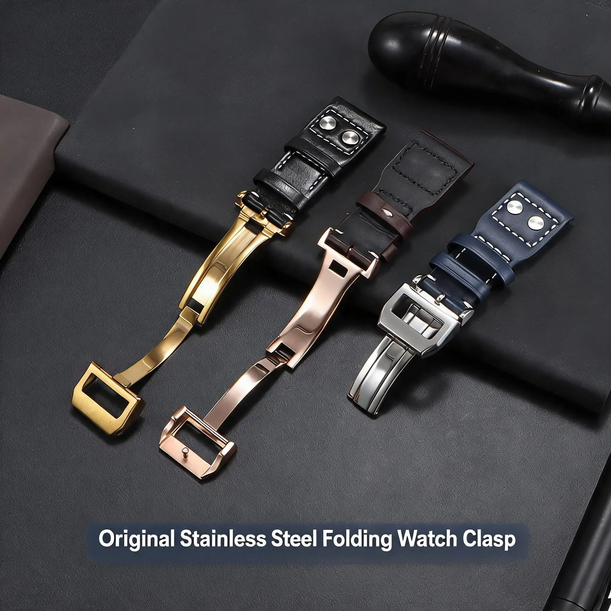 20mm 21mm 22mm Vintage Rivet Watch Strap Retro Classic Genuine Leather Wristband For Iwc Pilot The Little Prince Portugal Series