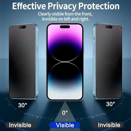 Oleophobic Dust Free Easy Installation Matte Privacy Screen Protector For iPhone 17 16 15 13 11 12 14 Pro Max Air 16E XR X Glass - Image 2