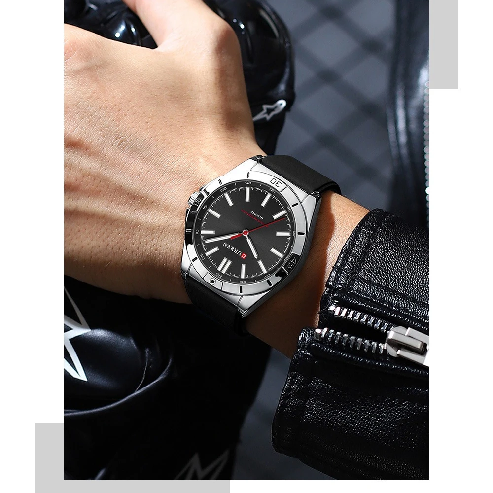 カレン 8449 シリコンクォーツ メンズ腕時計 おしゃれ シンプル 夜光 防水 メンズ腕時計 男性用腕時計