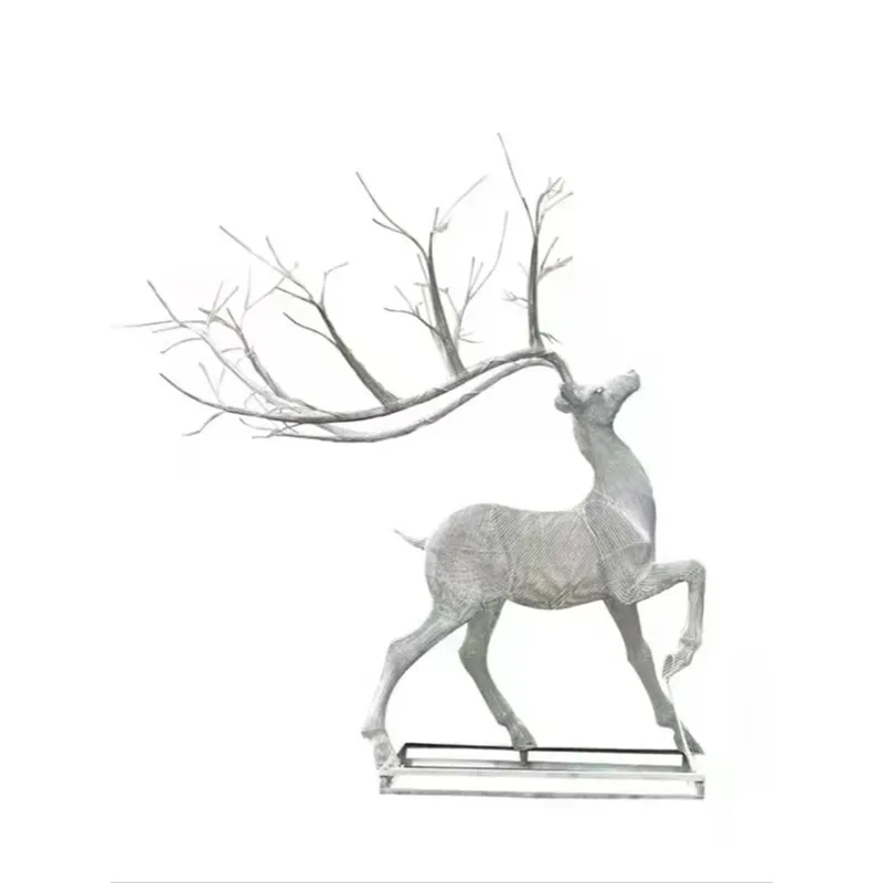 

Empty sika deer sculpture garden landscape luminous animal ornament outdoor community lawn landscaping decoration