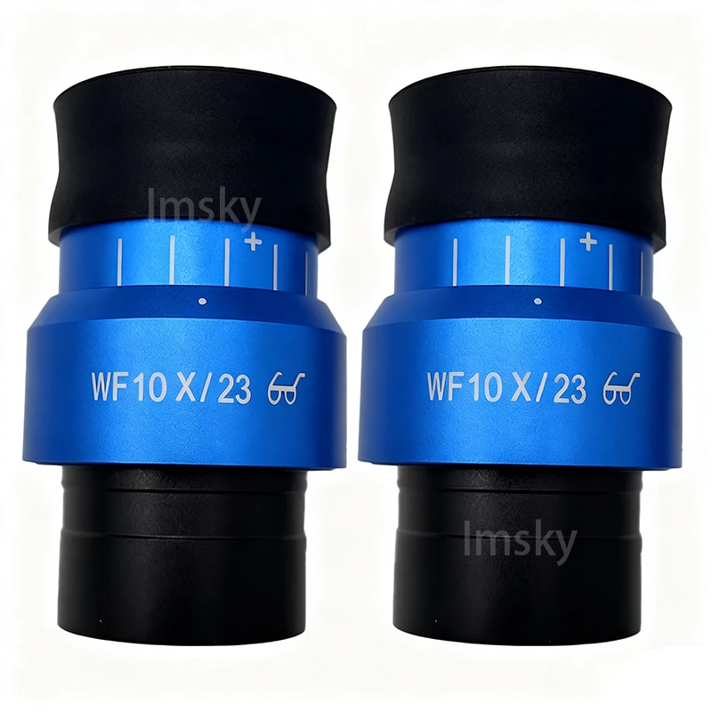 2PCS WF10X/23 Microscope Wide Angle Eyepiece Ocular Eyepoint Lens Adjustable Wide Field 30mm Widefield Microscope Eyepiece