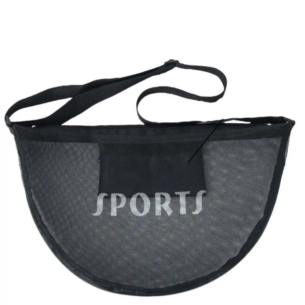 Adjustable Basketball Mesh Bag Mesh Fabric Single Shoulder Crossbody Ball Bag Lightweight Handbag Soccer Storage Case