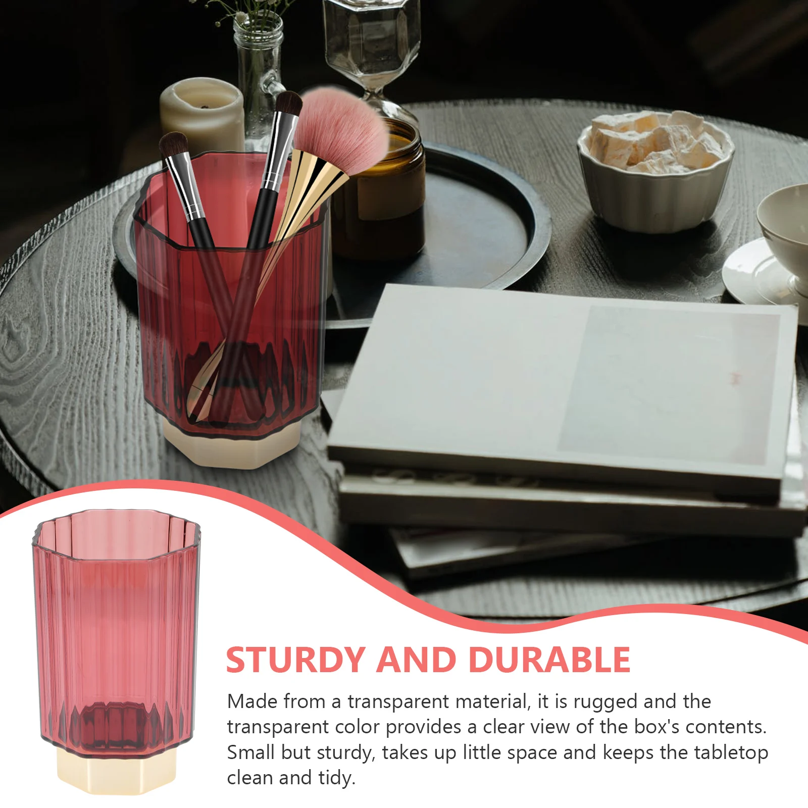 

Dustproof Organizer Makeup Brush Storage Container Clear Transparent Pencil