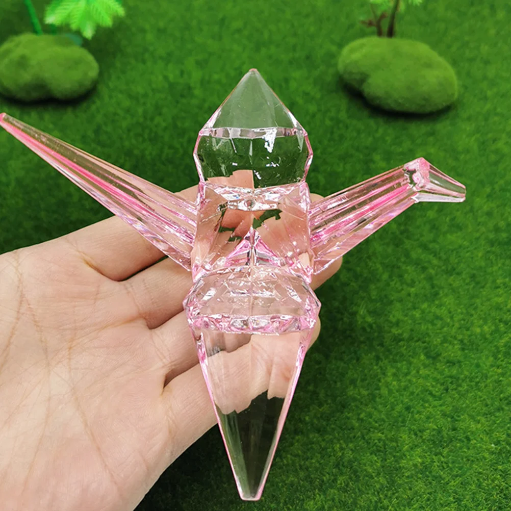 

3pcs Acrylic Origami Crane Clear Creative Kids Birthday Gift Decorative Ornament For Tale Scene Party Decoration