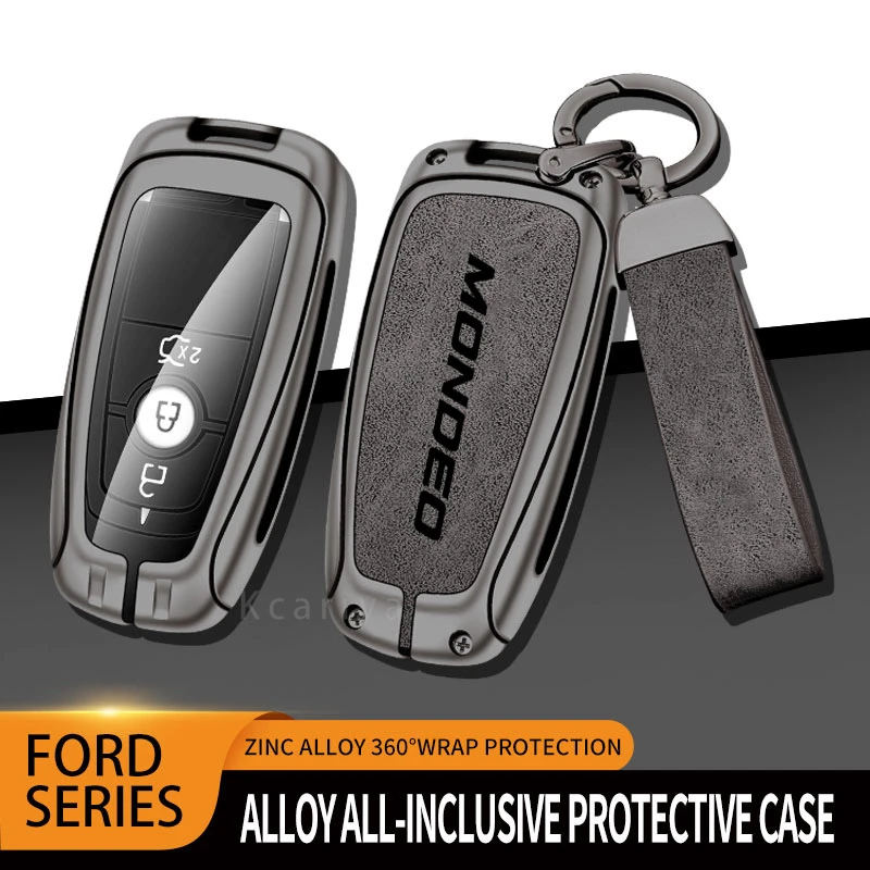 Car Auto TPU Zinc Alloy Key Case Bag For Ford MONDEO Logo Car Key Chain Car Metal Key Shell Car Interior Decoration Accessories