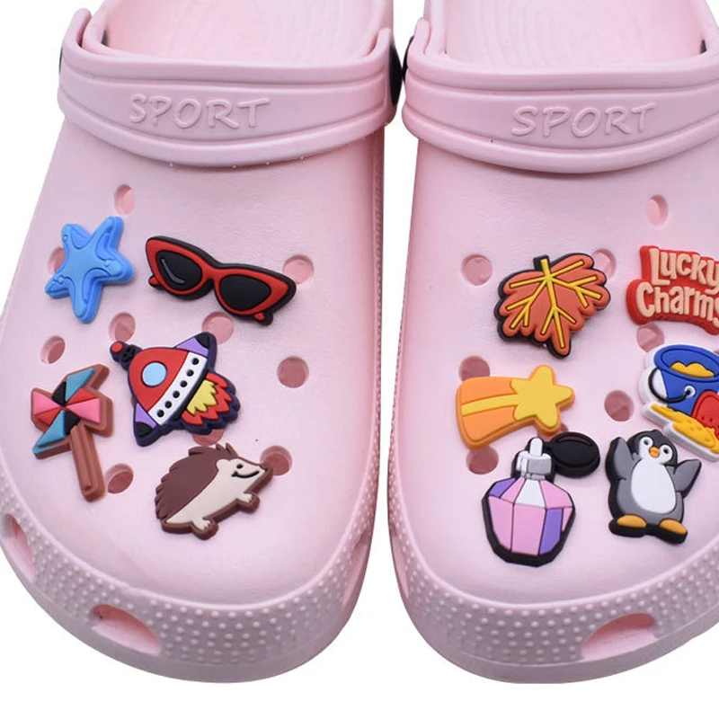 Wholesale 1pcs PVC Shoe Accessories for Crocs Charms Candy Badge Women Clogs Buckle Kids Pins Decoration Jeans X-mas Gift