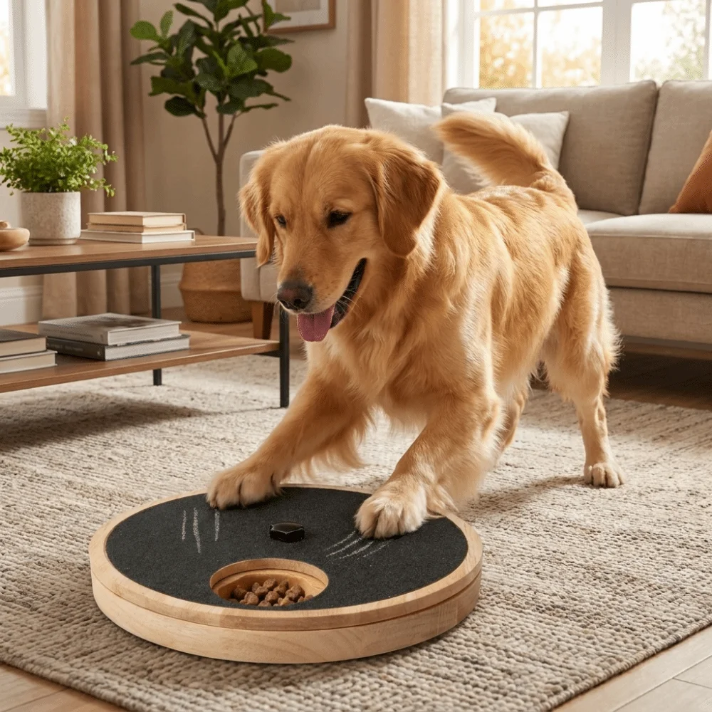 

Rotating Dog Scratching Board Round Solid Wood Nail Scratch Pad Non-Slip Wear-resistant Dog Nail File Toy Living Room