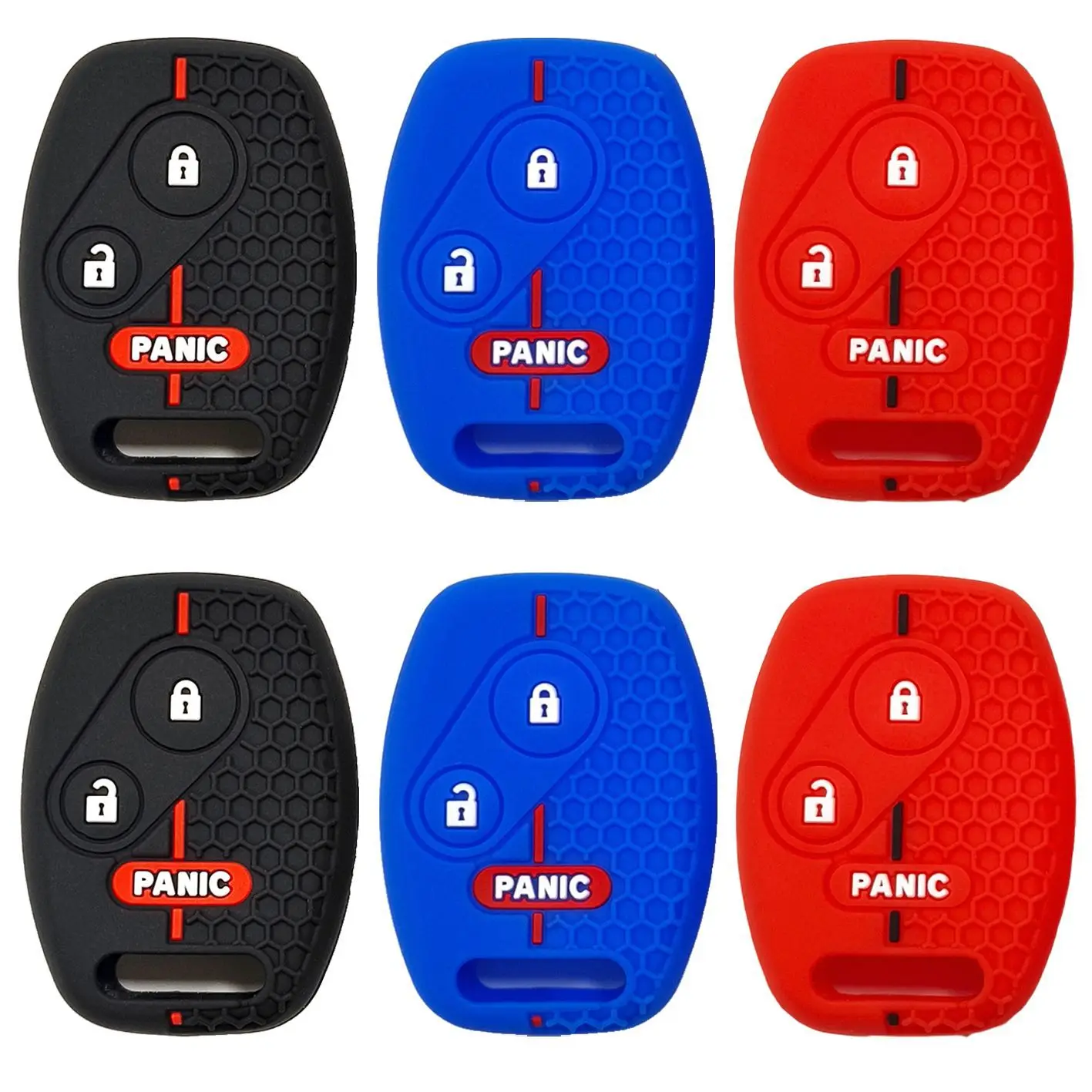 For Honda seventh and eighth generation Accord straight 2+1 key car key cover honeycomb pattern silicone key bag Three Colors