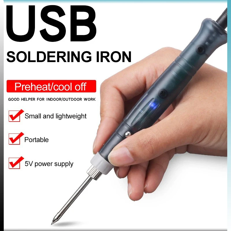 

5V 8W USB Soldering Iron Professional Electrical Heating Tools Rework Solder with Indicator Handle BGA Repair Tool