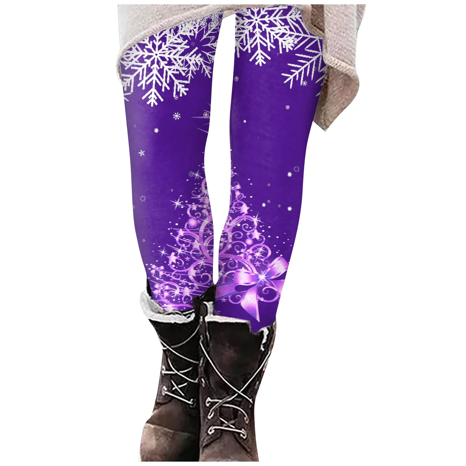 Merry Christmas 3d Print Leggings Women'S Casual Outdoor Christmas Snowflake Slim Fitting Elastic Yoga Pants Party Long Pants