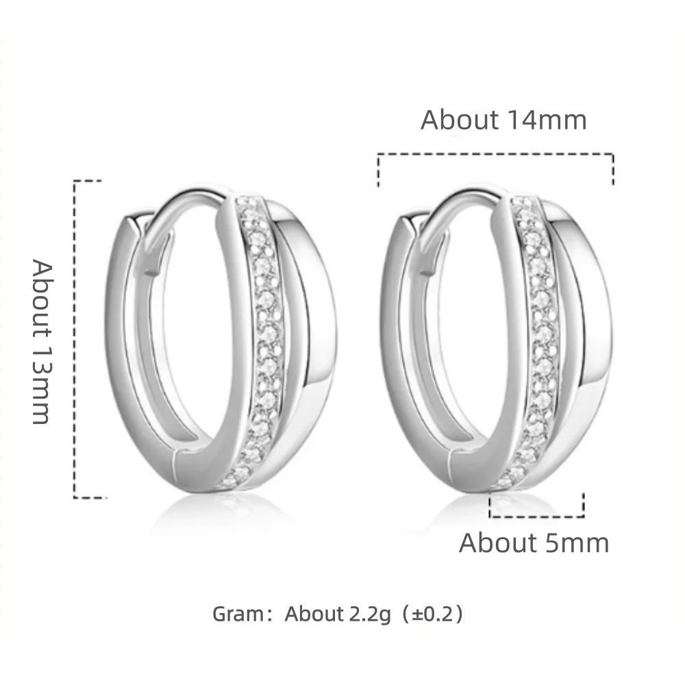 أقراط من الفضة الإسترليني عيار 925 يومية متعددة الاستخدامات من الزركون هدية لحفلات أعياد الميلاد والذكرى السنوية #5