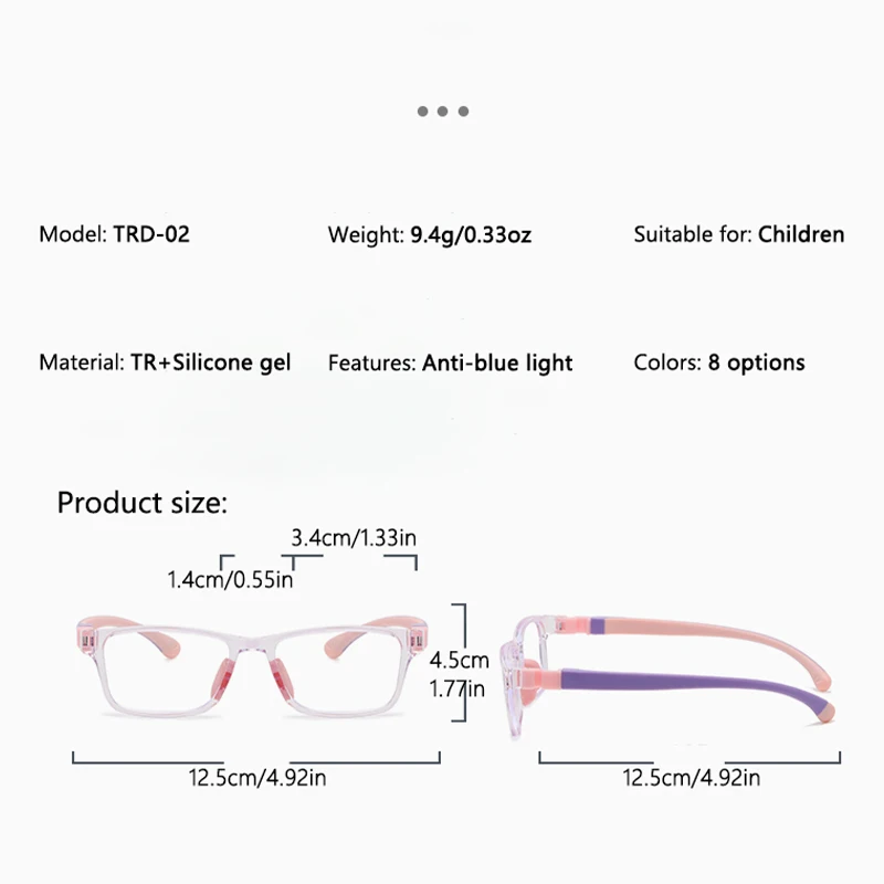 Vabbon 超軽量 Tr シリコーン子供用ゴーグル抗青色光処方メガネ男の子と女の子ティーンエイジャー光学ガラスフォトクロミックメガネ Trd-02
