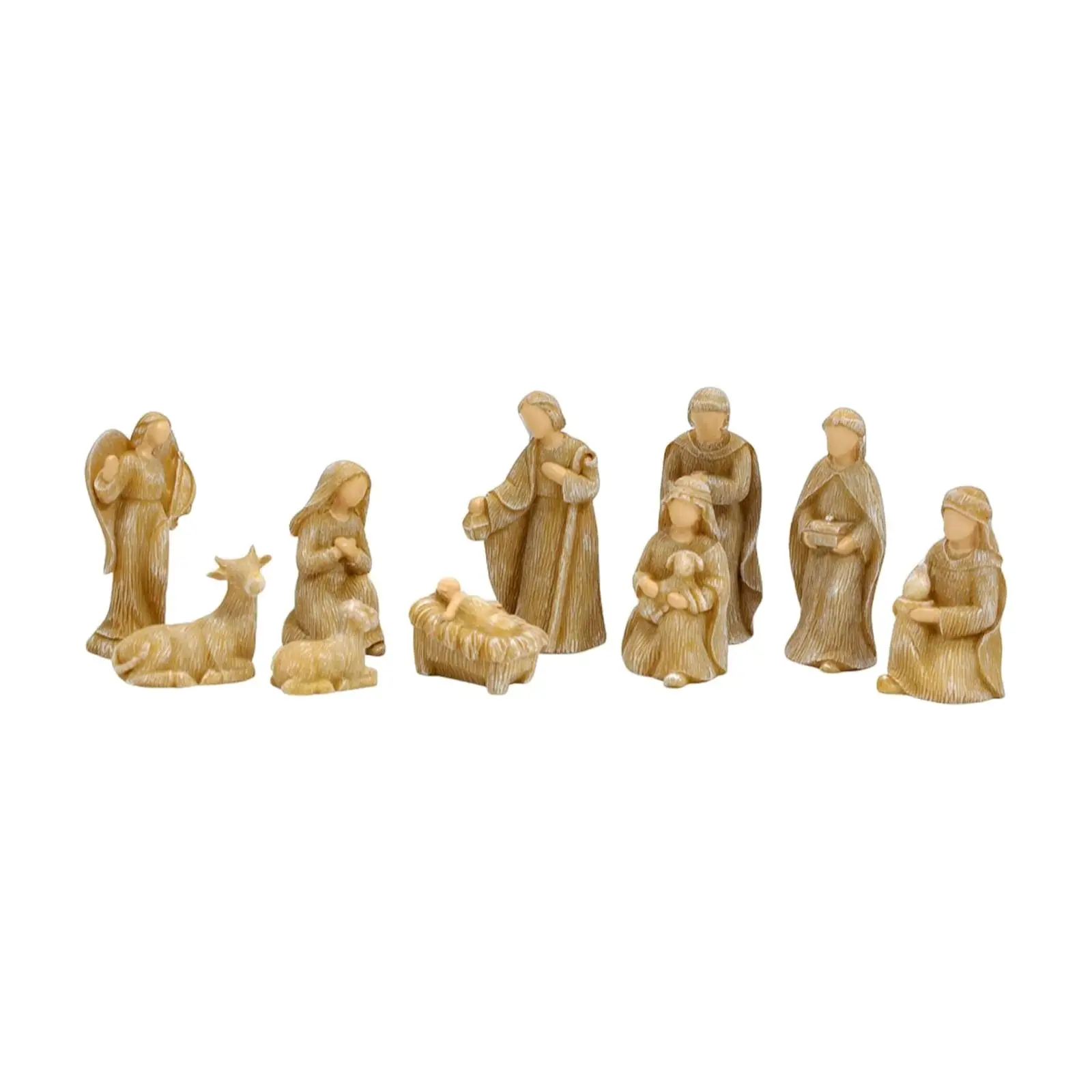 Nativity Scene Display Resin Figurine Set Christmas Decoration for Home Table Shelf Interior