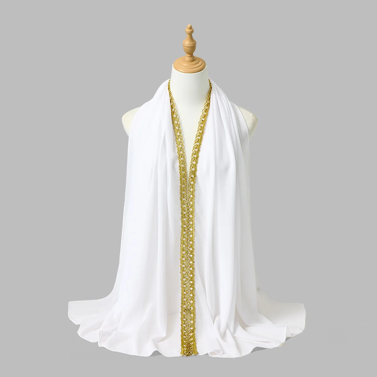 تصميم جديد الذهبي موجة الشيفون وشاح طويل قسط التطريز شال مسلم الحجاب عادي الحجاب عصابات Turbante Mujer 180*70 سنتيمتر