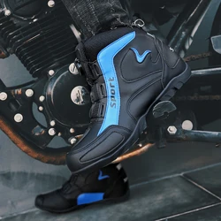 Motorcycle Boots Men Botas De Moto Autumn winter Breathable Motorcycle Shoes Motorbike Chopper Cruiser Touring Ankle Shoes