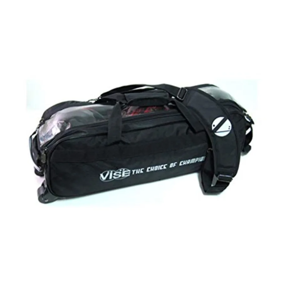 

Vise Clear Top 3 Ball Tote Roller Bowling Bag in Black for Convenient Transport and Easy Access to Your Bowling Balls Ideal for