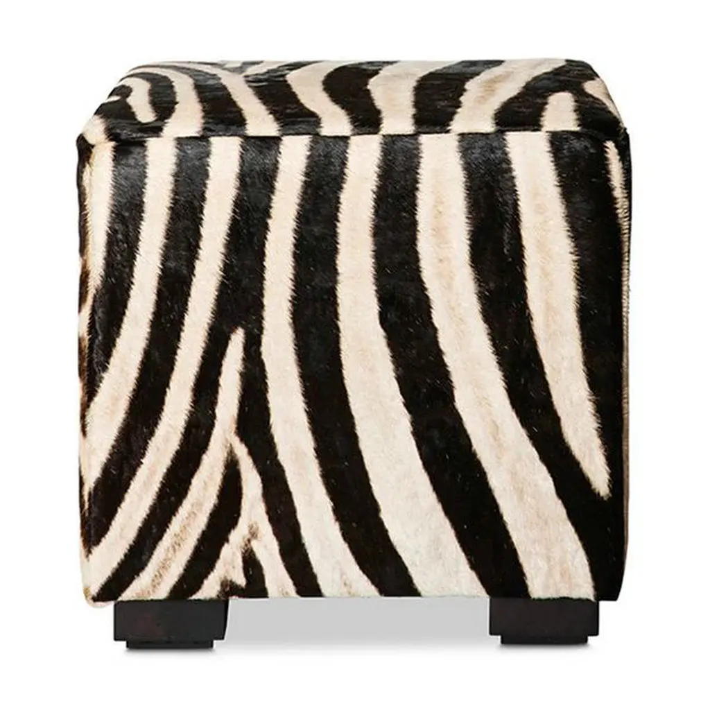 ##Unique Zebra Square Cube Ottoman Modern Storage Footstool Functional Space Saving Pouf LivingRoom Seating Bench for Apartments