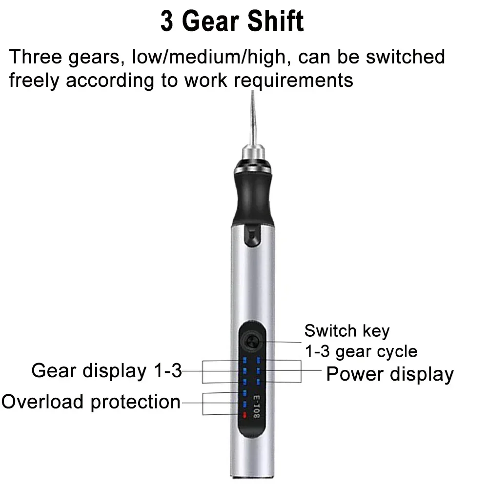 Electric Drill Mini Grinder Engraving Pen Wireless Grinder Graveerpen with Battery Cordless Micro Rotary Tools for Jewelry Metal