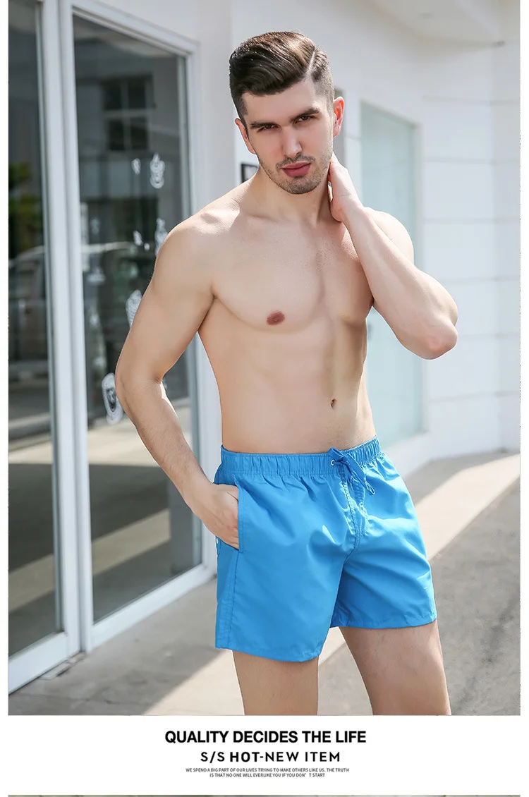 Asian Size Men's Quick Dry Swim Shorts Loose Fit Beach Board Shorts Casual Summer Bathing Trunks with Pockets