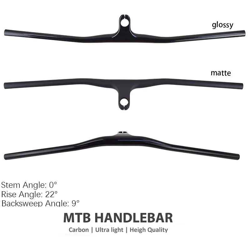 

Full Carbon Fiber MTB Handlebar 28.6mm Rise High Strength Downhill Flat Bar 700-800mm for Cross-Country Mountain Bike
