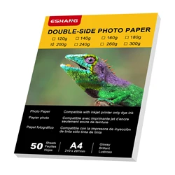 ESHANG 50 Sheets Double Side Paper Glossy Photo Print Inkjet 8.3x11.7 Letter Size  DIY Picture Photos Printer 200gsm