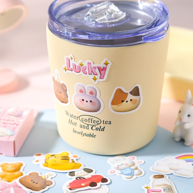 1Set Kawaii Boxed Sticker Suikerspin Serie Cartoon Kleine Patroon Zegel Stickers Voor Dagboek Hand Account Decoratie