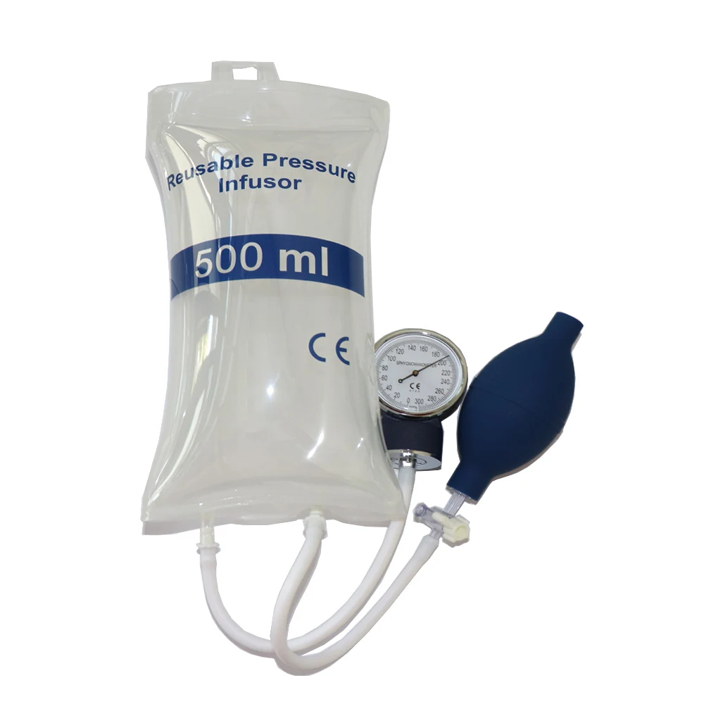 

Мешок для инфузионного давления с дисплеем давления, шарик из ПВХ, 500 мл для быстрой инфузии крови и жидкости.