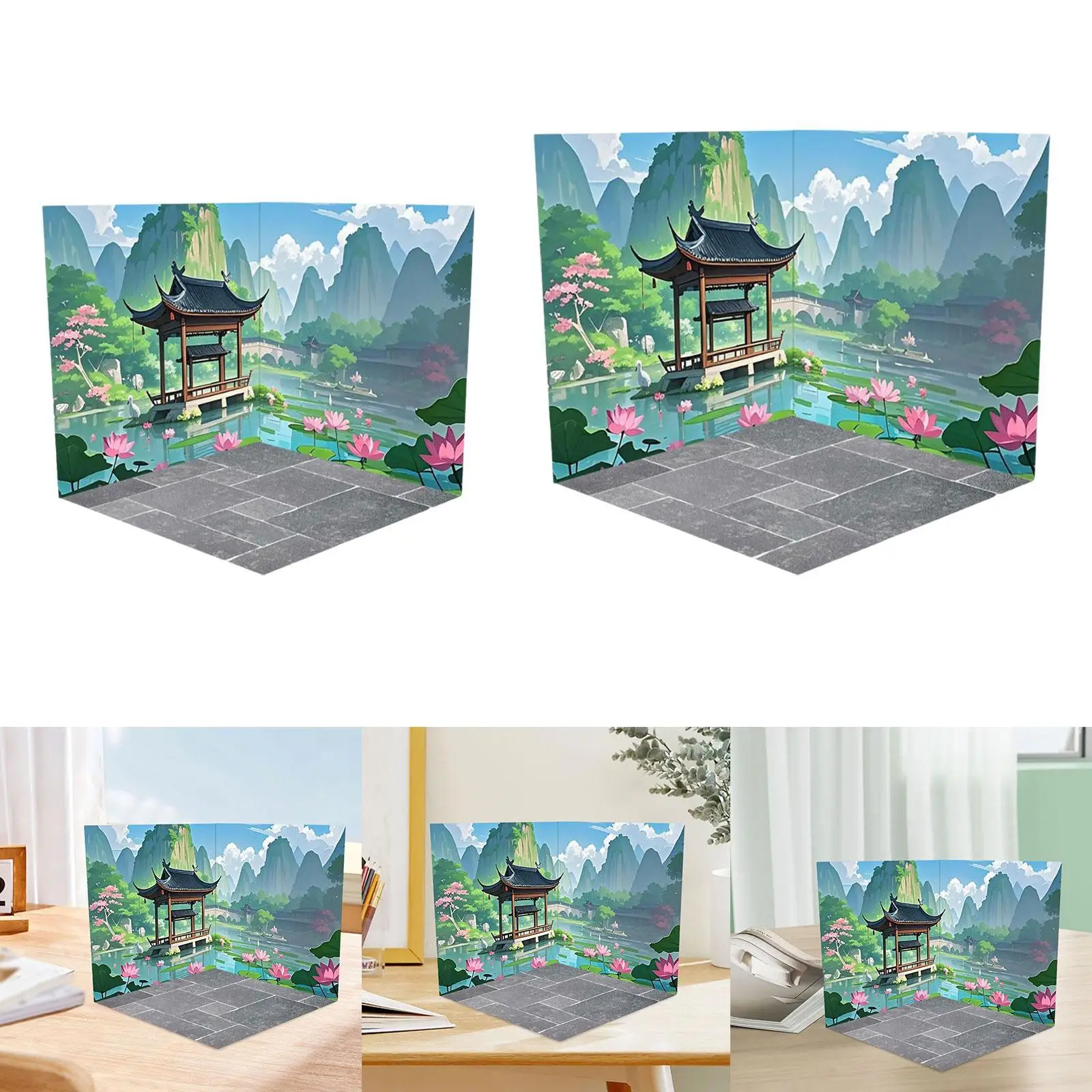 

Backdrop Scene Organizer Decoration Diecast Car Gift Handcraft Patio Model