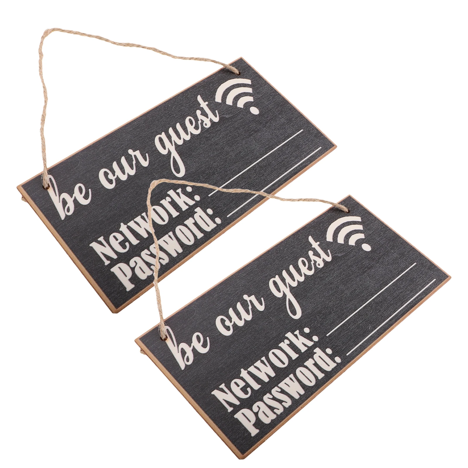 

2Pcs Wooden WiFi Signboard Home Office Door House Password Guests Blackboard Style Erasable Decor Material Versatile Use