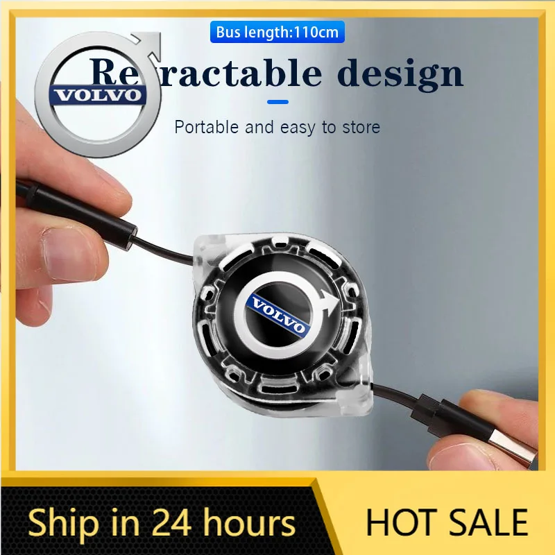 

Steering Covers 3 In 1 Charge Cable Cord Multi Port Charging Wire Line For Volvo V60 XC90 V40 XC60 V50 S60 C30 V70 S90 XC40 S80