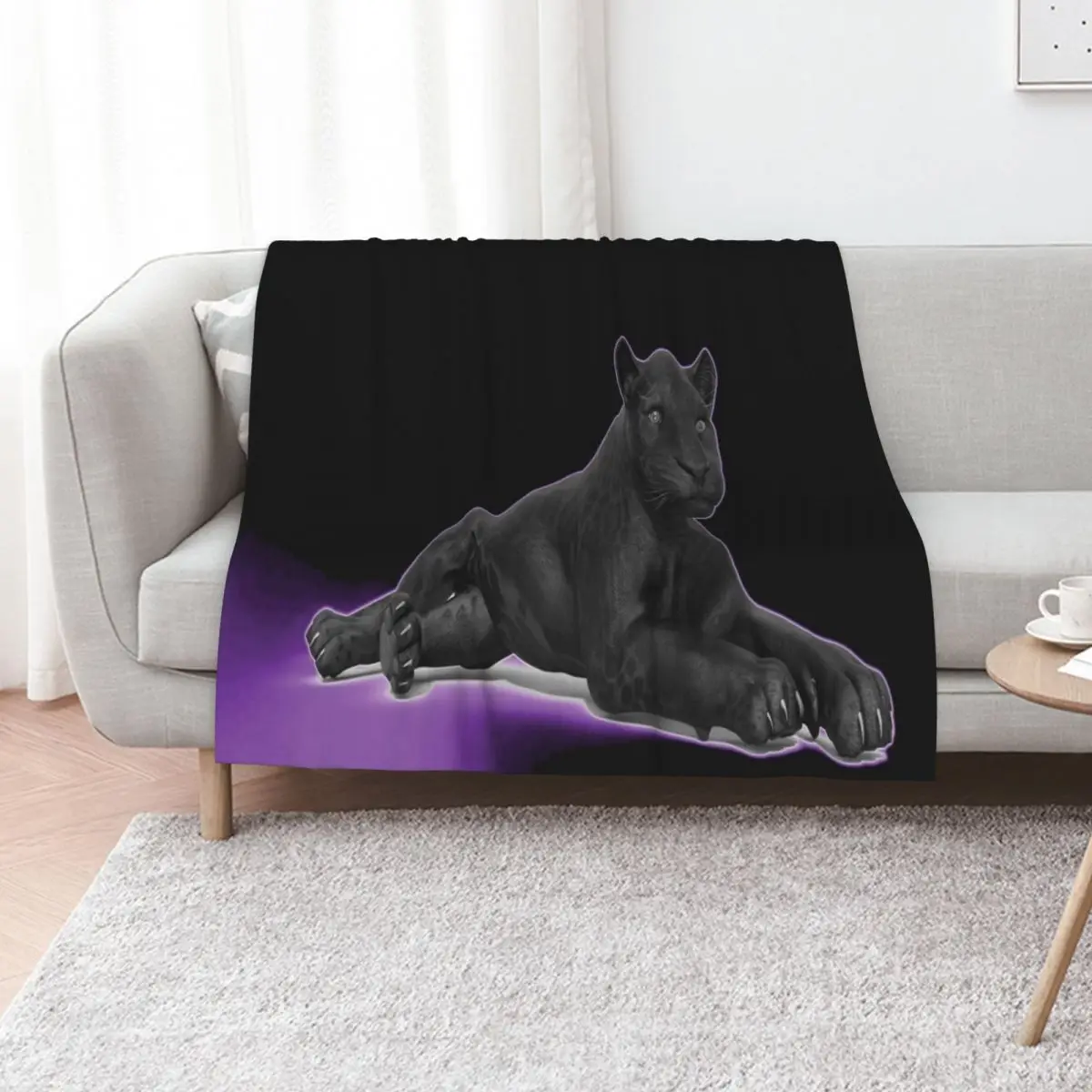 Panther At Rest Throw Blanket Plaid on the sofa Summer Beddings Stuffeds Furry Sofa Throw warm winter Blankets