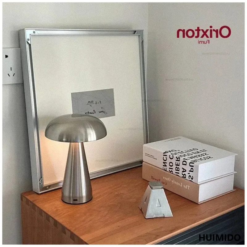 LED Table Lamp Retro Mushroom  Touch Sensor Bedside Lamp Rechargeable Reading Lights For Bedroom Restaurant Bar Decor Lighting