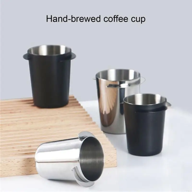 Anti Static Coffee Dosing Cup 304 Stainless Steel With Lip Portafilter Cup For Easy Grinder Compatibility 58mm Diameter 