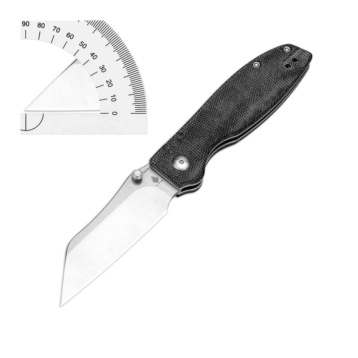 Kizer Pocket EDC Knife Cryptid V3657C1 2023 New Black Micarta Handle 154CM Steel Blade Outdoor Hunting Knife