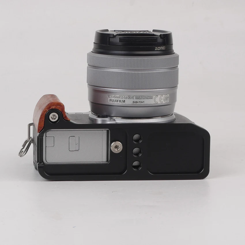 Impugnatura in legno massello con base metallica a sgancio rapido per accessori di protezione per fotocamera Fuji XM5