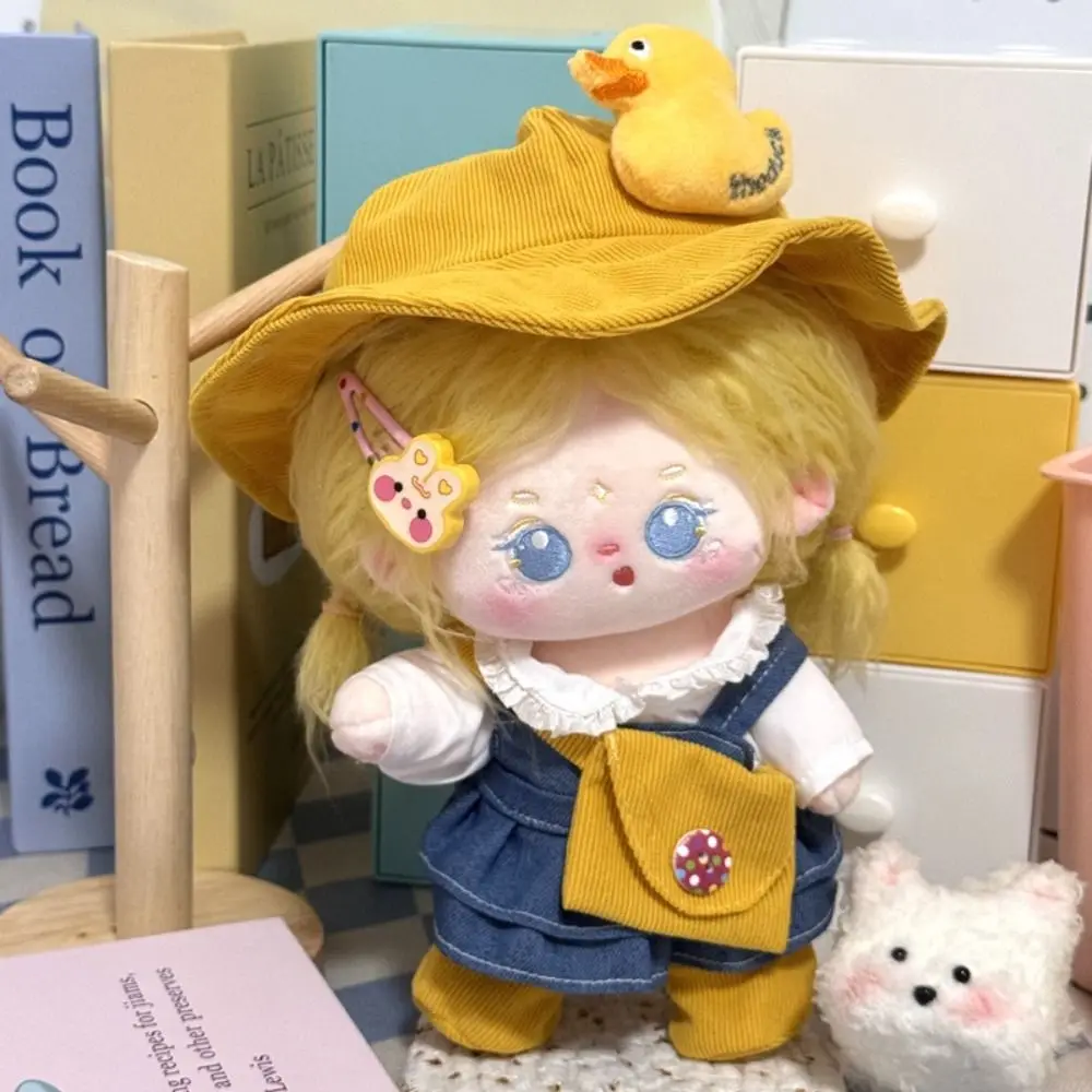 

Yellow Duck Hat 20cm Dolls Dress Set Outfit Cartoon Cotton Doll Clothes Lovely Rabbit Ear Cotton Toys Clothes Fans Gift