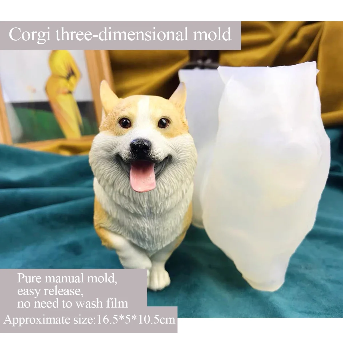 Corgi Thin Silicone Mold, 3D Corgi Mould, Drop Glue Plaster, Handmade DIY, exclusive