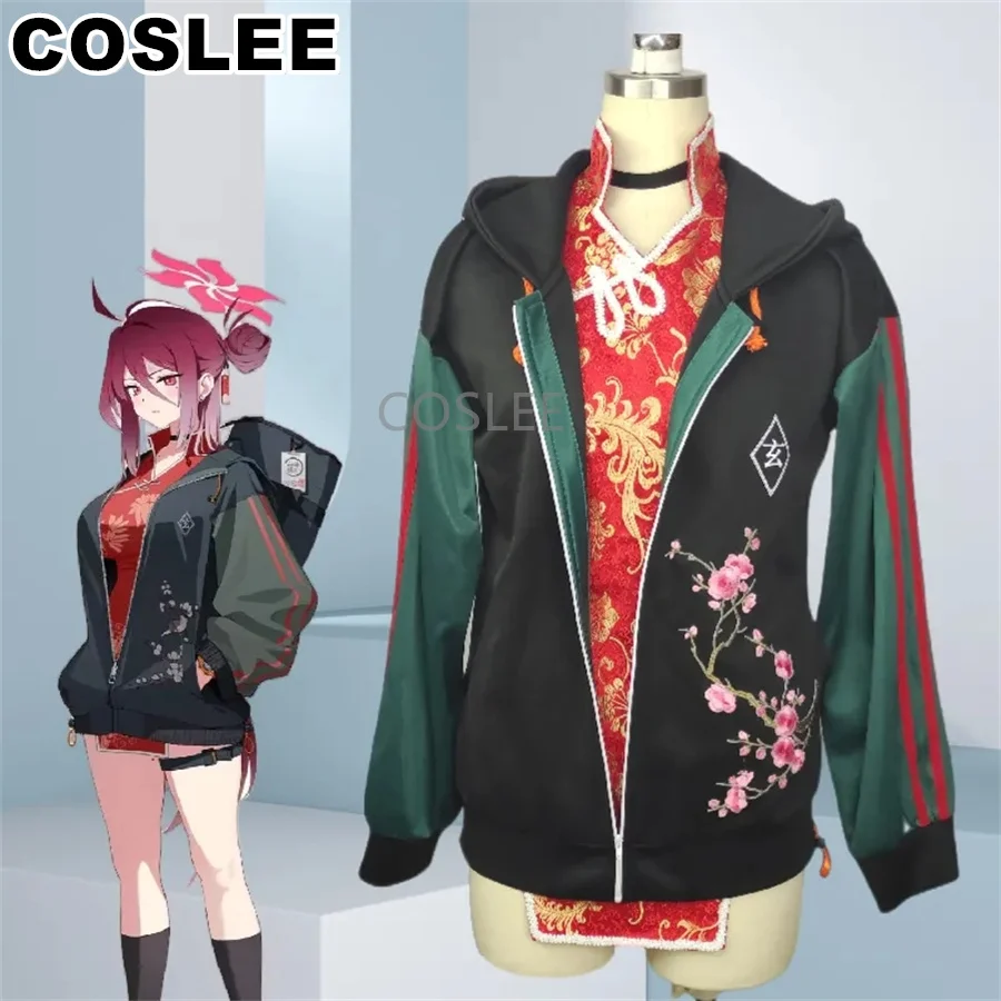 COSLEE Blue Archive Kayama LuShan Game Suit Sportswear Coat Cheongsam Dress Cosplay Costume Role Play Halloween Party Outfit