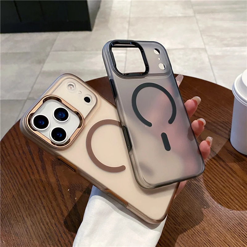 

2 IN 1 Armor Matte Magnetic Wireless Charge Magsafe Case For iPhone 17 16 15 16Pro Max AI Touch Camera Button Shockproof Cover