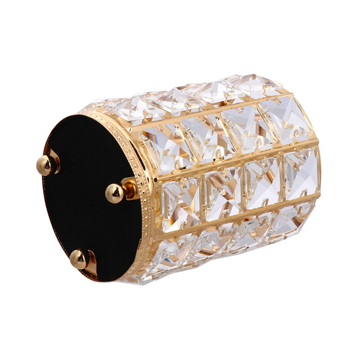 

Golden Large Crystal Cosmetics Holder Hollow Design for Makeup Brushes - Elegant Storage Solution for Home Or Salon Use