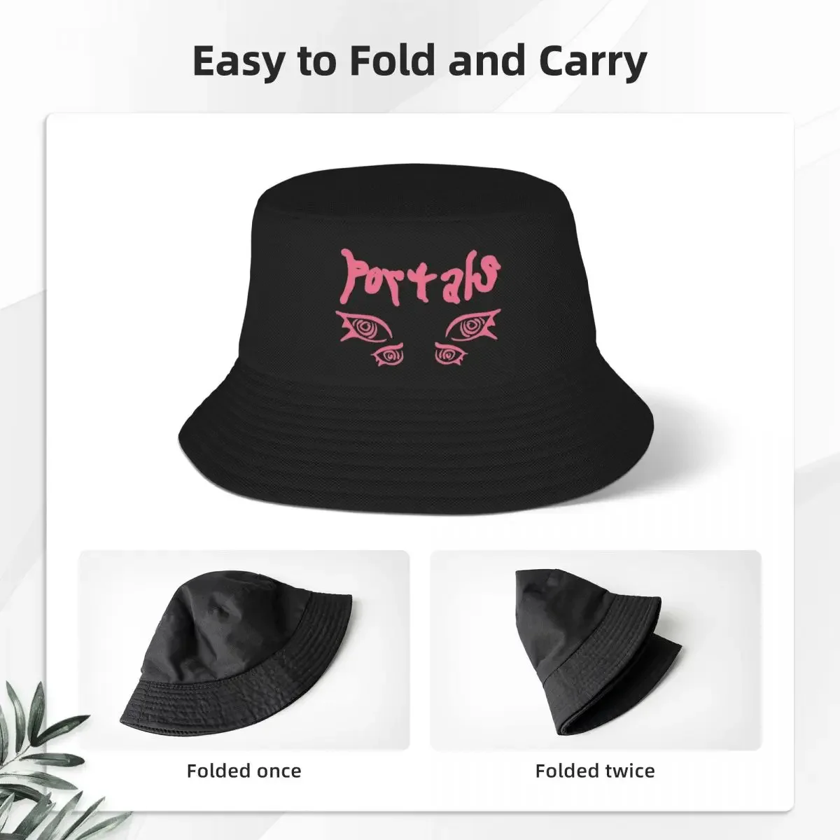 Unisex Melanie Martinez Portals Bob Hat Accessories Hot Summer Headwear Art Pop Bucket Hat Fishing Hat for Outdoor Sports