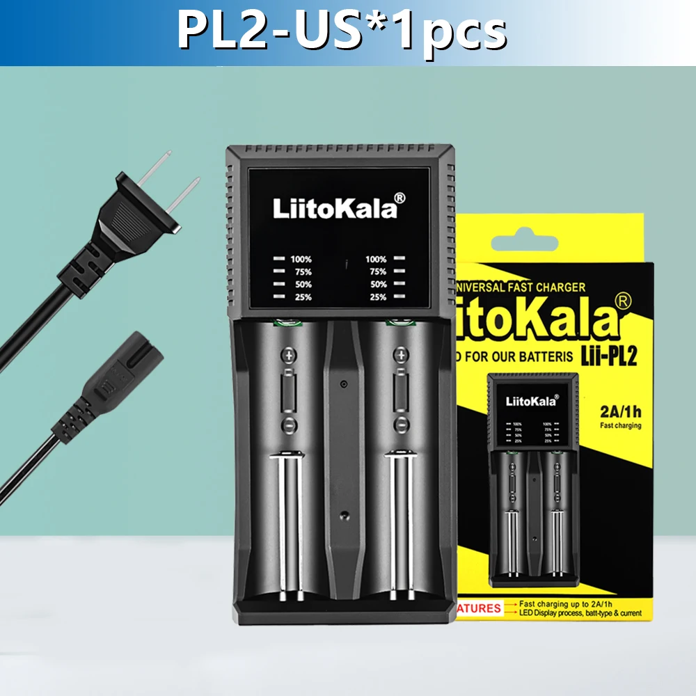 LiitoKala Lii-PL2 18650 شاحن ل 3.7 فولت/1.2 فولت NiMH 18650 18350 18500 21700 20700 26650 إعادة شحن شاحن بطارية ليثيوم