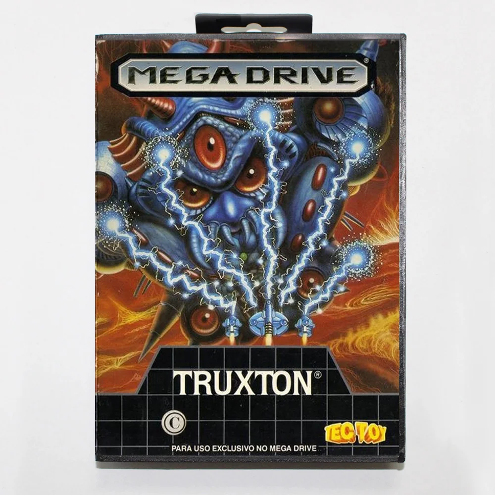 Nova chegada truxton md cartão de jogo 16 bits br capa para sega megadrive genesis cartucho console de videogame