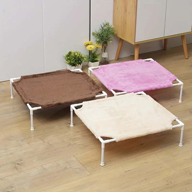 1pc Cat Marching Bed Suitable For Autumn And Winter Detachable And Washable Plush Cloth Cover Small Dog Pet Bed