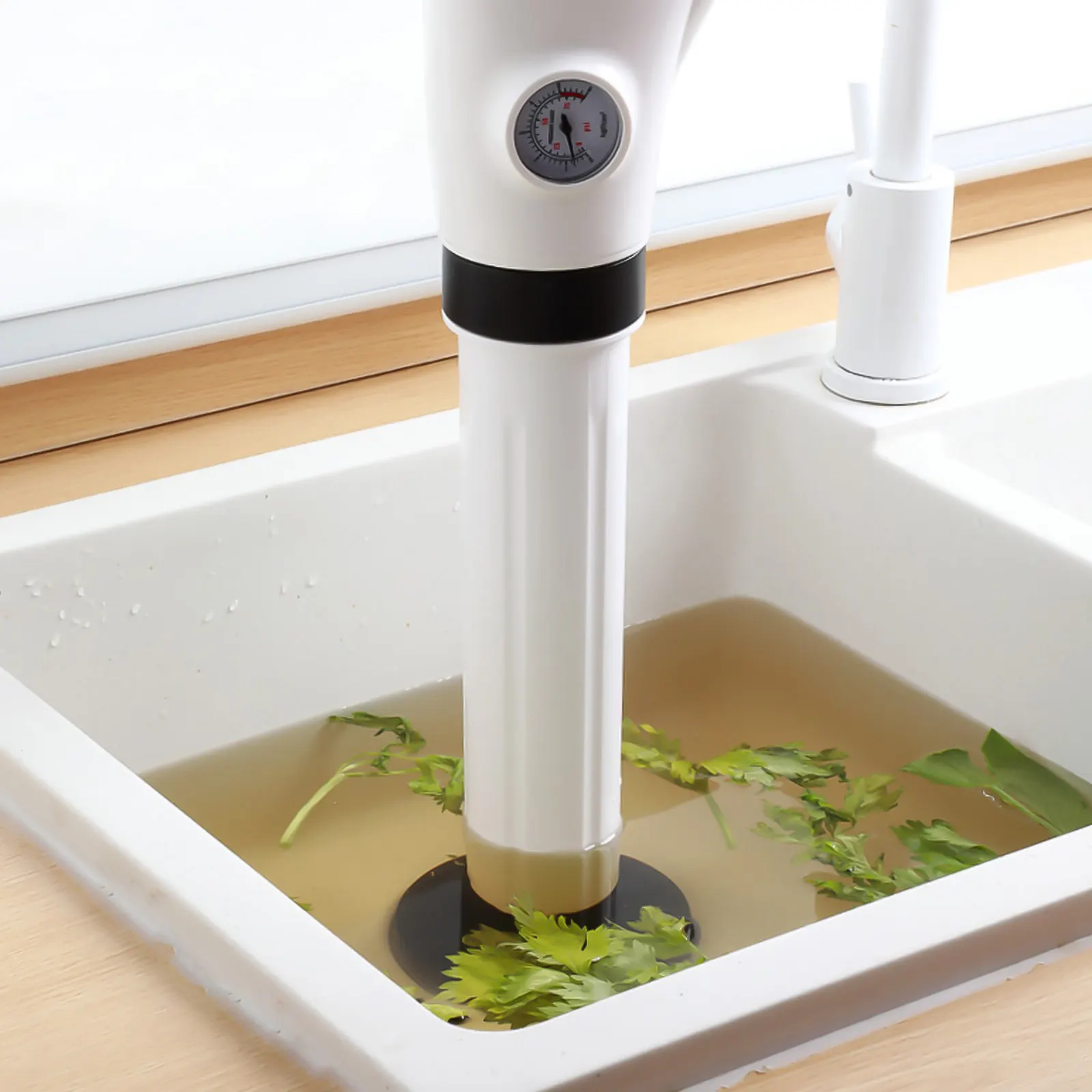 

1Set Comfort Grip Air Pressure Plumbing Tool to Clear Clogs in Bathroom Kitchen Utility Sinks Bathtubs Sewer Dredge Cleaning