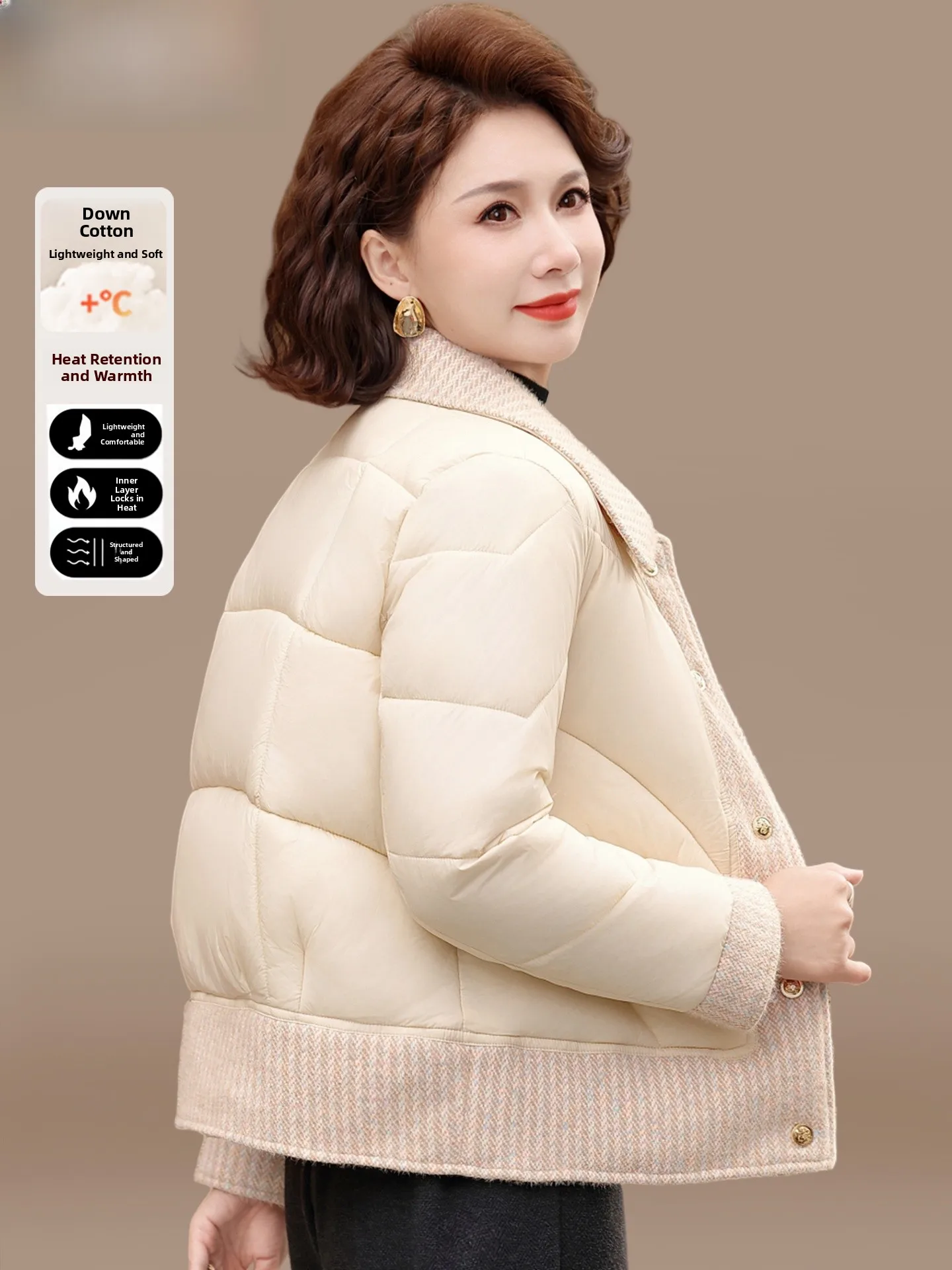 

Легкая пуховая хлопковая куртка для женщин: модная, теплая, ветрозащитная, с прямым подолом, на одной пуговице, для зимы