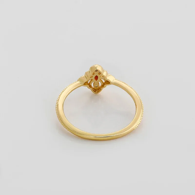LAMOON Vintage Rings Natrual Garnet Gemstone 925 Sterling Silver Gold Plated Ring Hollow Out Thin Jewelry Women Accessory RI292