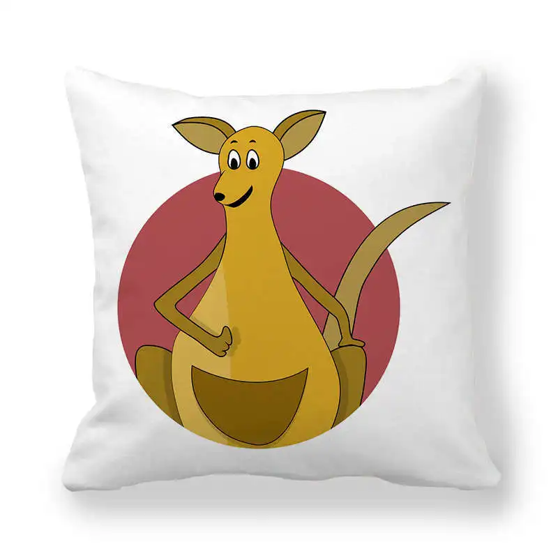 Cartoon animal photo frame Digital printing short plush pillow covers for car sofa office cushion cover home goods
