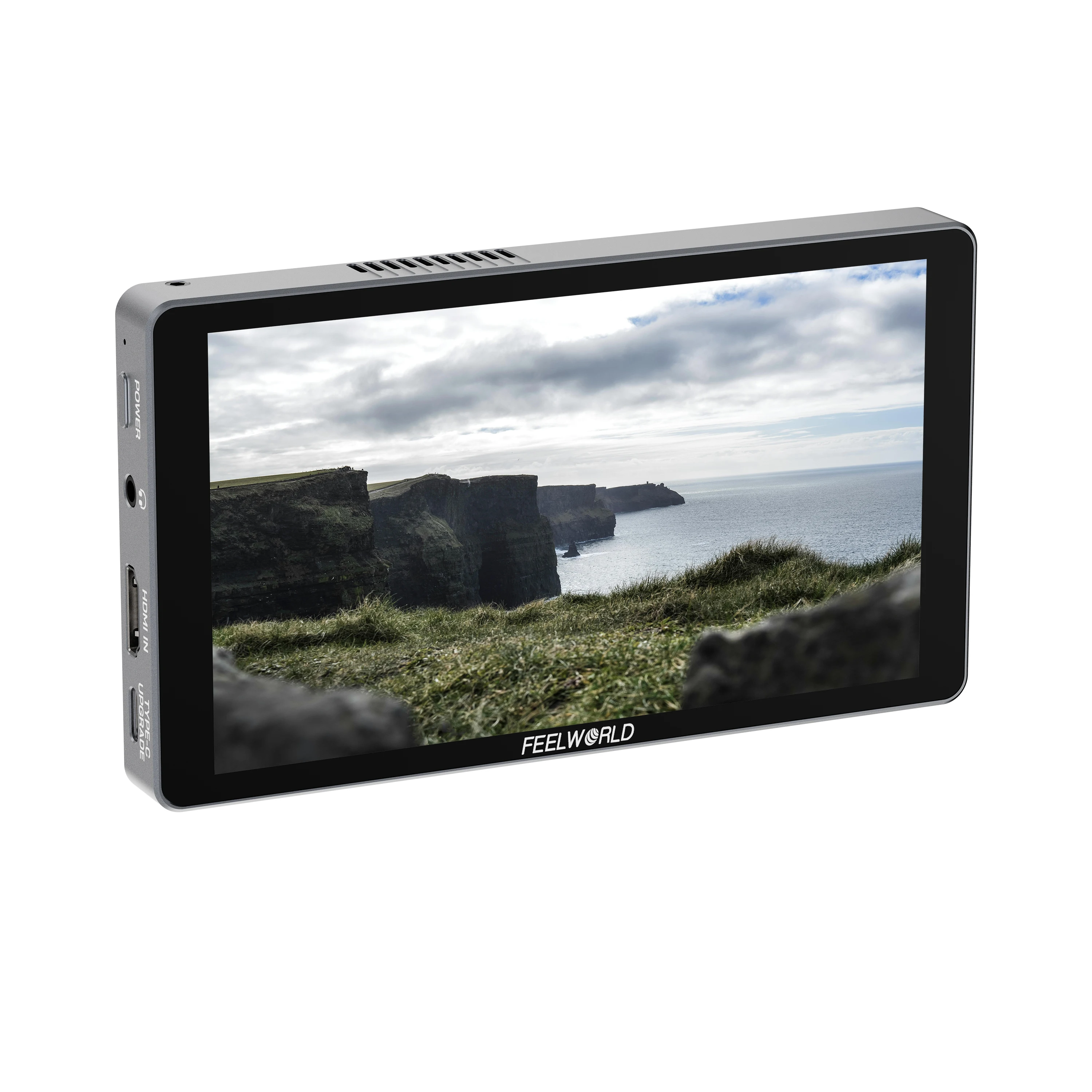 

FEELWORLD P6XL 6-дюймовый алюминиевый встроенный аккумулятор для зеркальной камеры, полевой монитор, 4K HDMI, высокая яркость, 1200 нит, сенсорный монитор для камеры