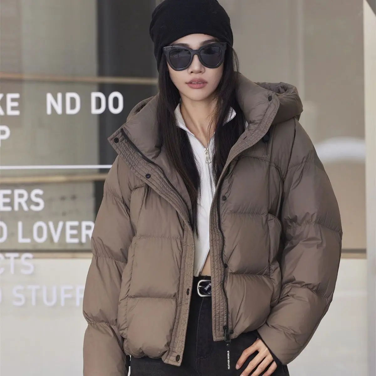 Chaqueta de plumón de invierno para mujer europea 90 plumón de pato blanco chaqueta informal a prueba de viento para ir al trabajo